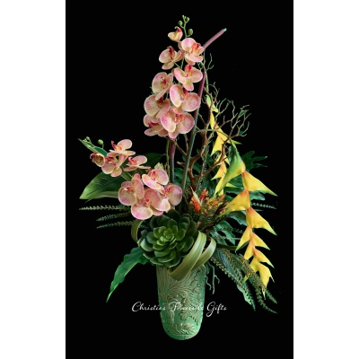 Heliconia and Orchids