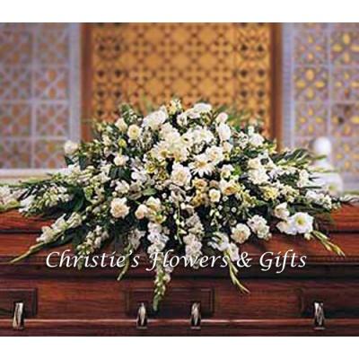 White Casket Spray