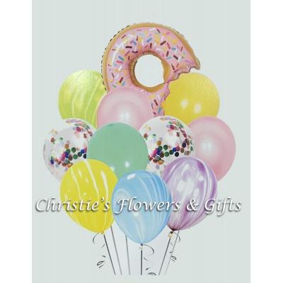 Donut Party Extra Large Balloon Bouquet With Flowers
