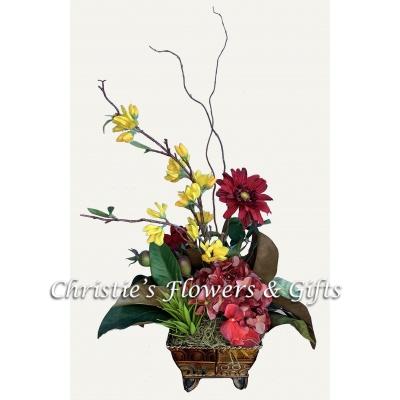 Rasperry Fall Silk Arrangement