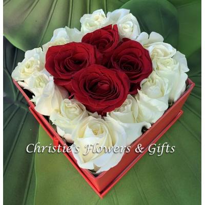 Red and White Rose Box 