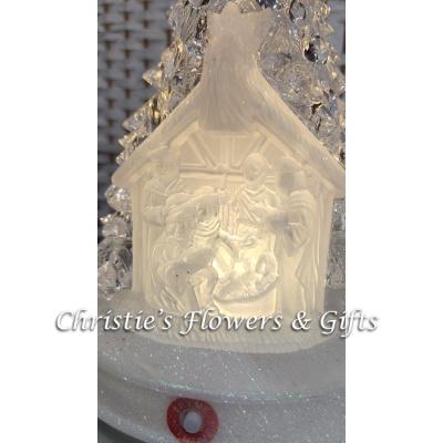 Light Up Nativity Scene in White Frosted Ceramic