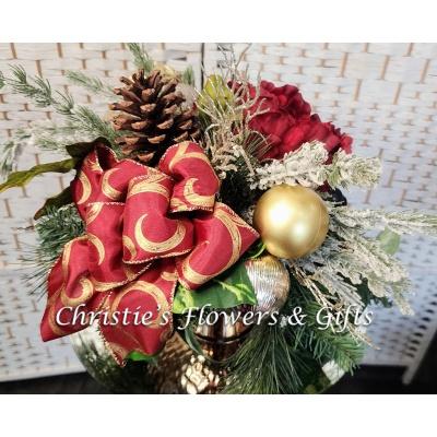 Peony Pine Silk Dipped in Christmas Gold