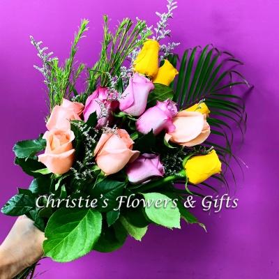 Hand Tied Mixed Roses - Buy One Get One Free