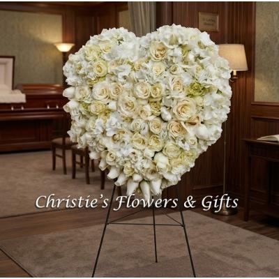 Faux Flower Heart with Stand 
