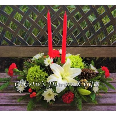Christmas Taper Centerpiece